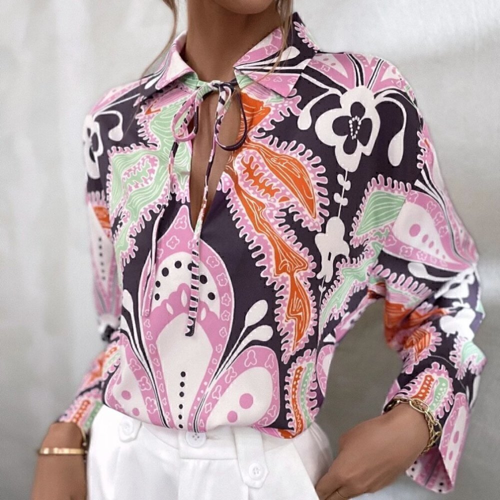 Zara Top and Pant Set XS Printed Linen Spain Groovy 70s 60s Boho Colorful Unique - Picture 13 of 16